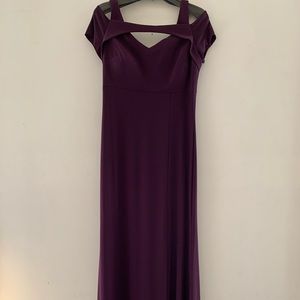 Nightway cold shoulder evening gown